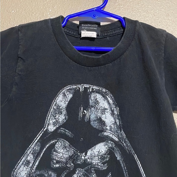 Vintage Star Wars Darth Vader Graphic Black Short Sleeve T-Shirt Youth XS (4/5) - Picture 3 of 6